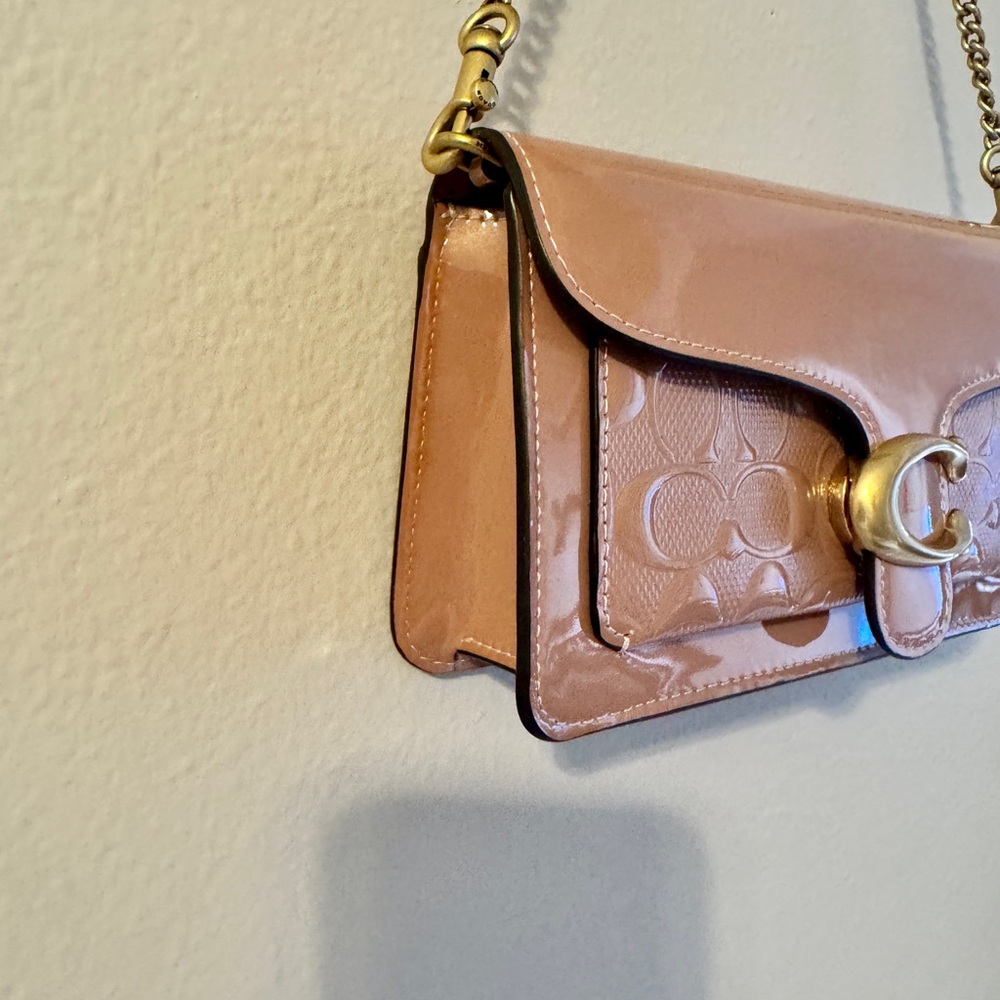 Coach Tabby Dusty Rose Patent Leather Chain Crossbody Clutch - Picture 4 of 7